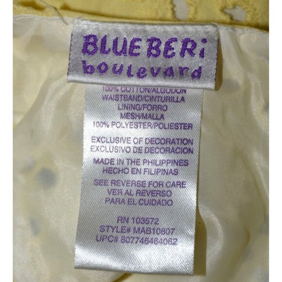 NWT Blueberi Boulevard Girls 12M Yellow Eyelet Lace Dress Plaid Belt with Daisy - Picture 10 of 12